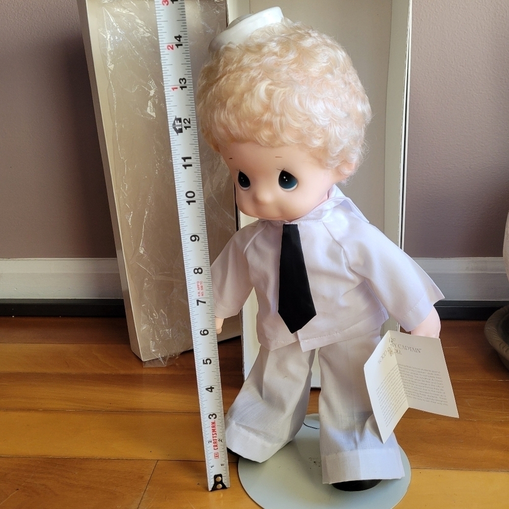 PRECIOUS MOMENTS - SAILOR SAM 15" Doll Limited - Navy Porcelain In Box BLACK TIE - Picture 9 of 14